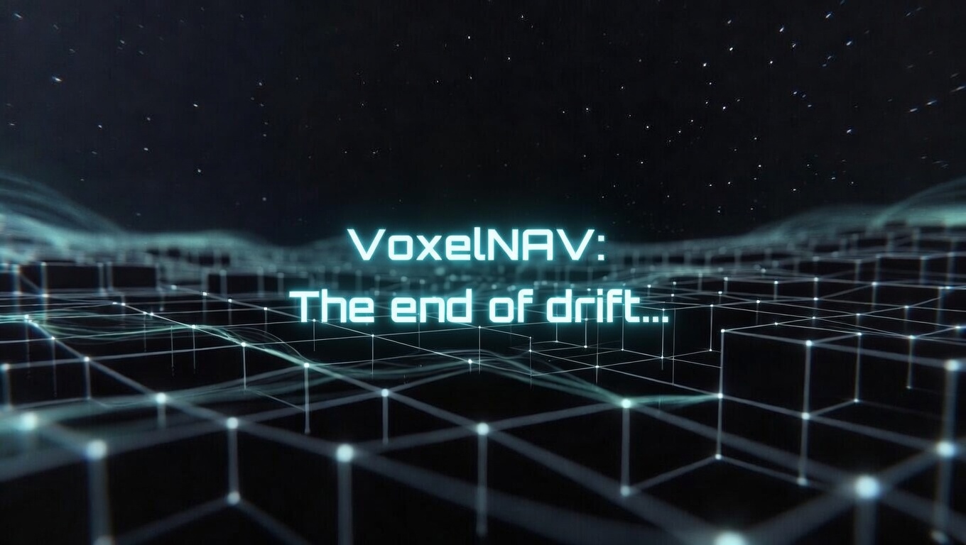 Abstract navigation technology banner for VoxelNAV